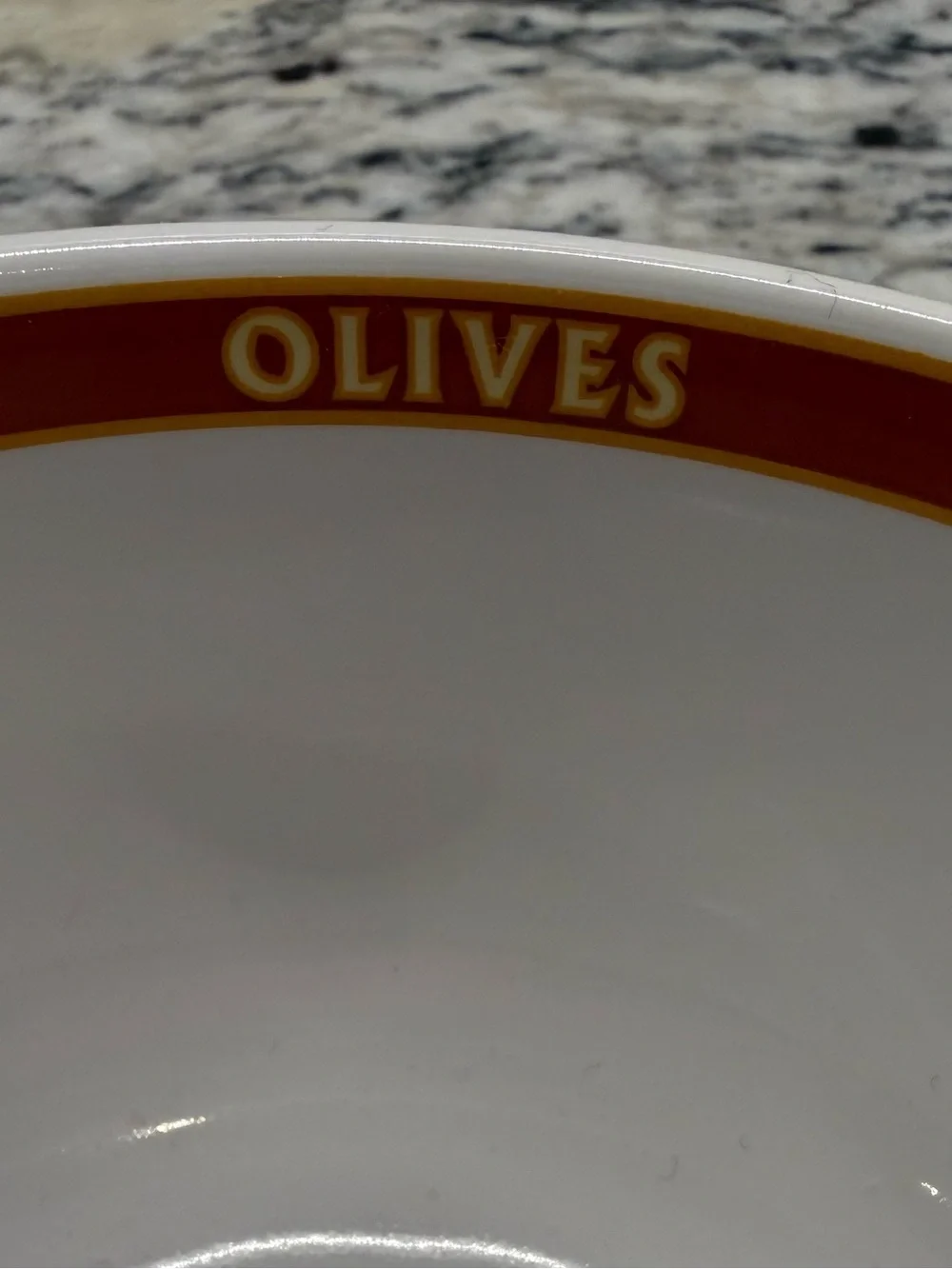 Pottery Barn Olive and Pit Divided Double Bowl - Pasta Rustica